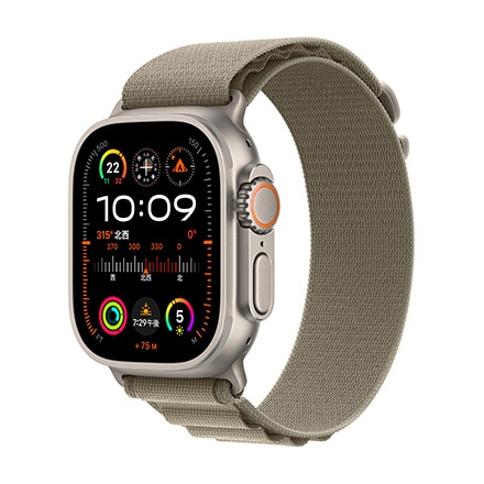 Apple Watch Ultra 2（GPS + Cellularモデル）- 49mmチタニウムケースとオリーブアルパインループ-S