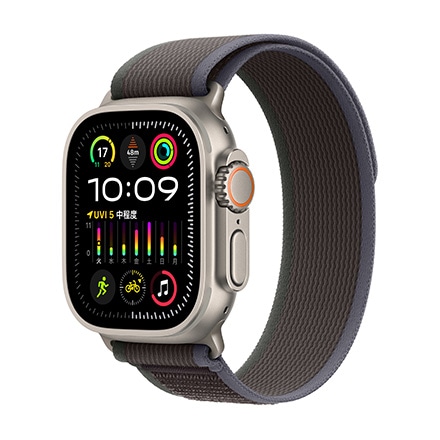 Apple Watch Ultra 2（GPS + Cellularモデル）- 49mmチタニウムケースとブルー/ブラックトレイルループ-S/M