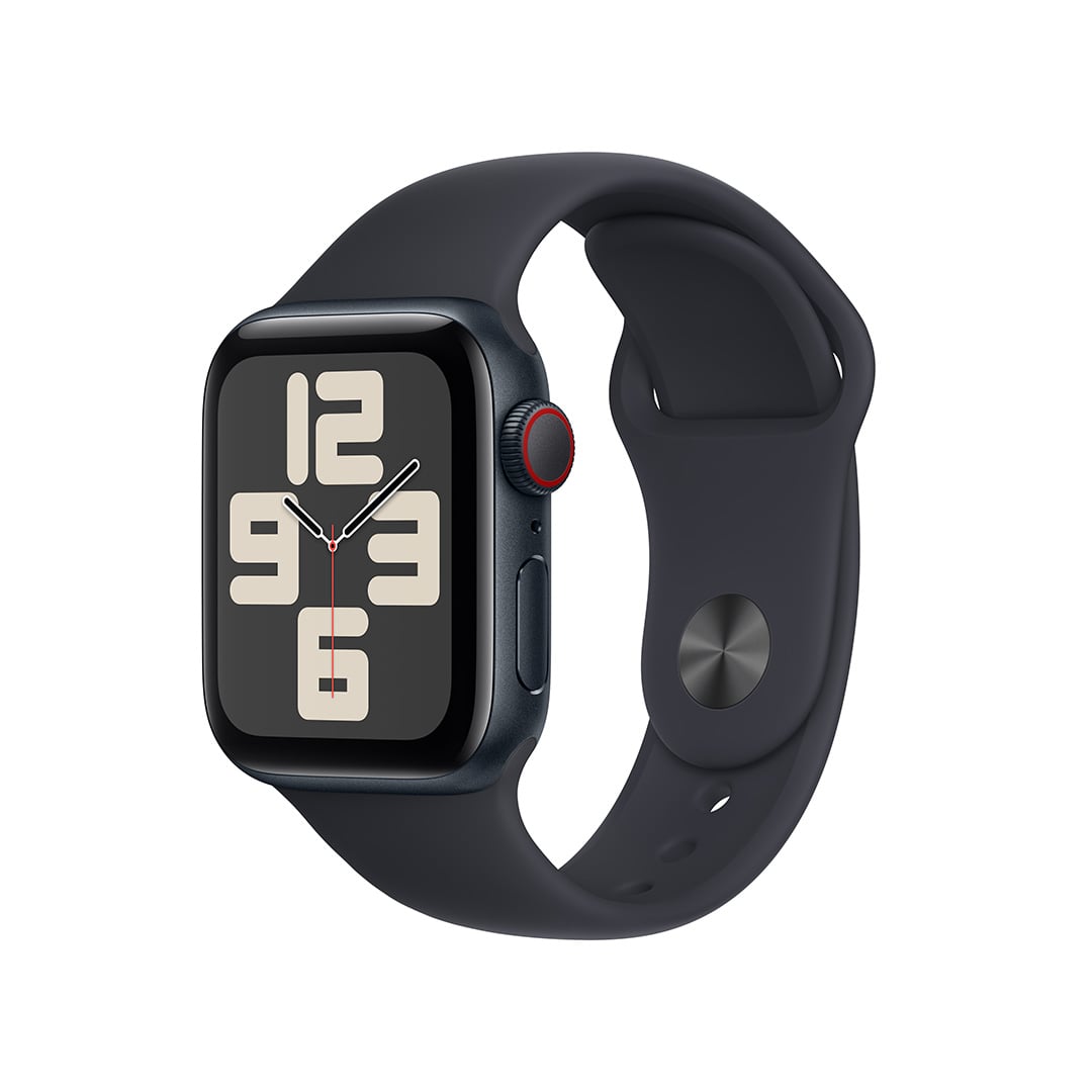 Apple Watch SE 第2世代 （GPS + Cellularモデル）- 40mmミッドナイトアルミニウムケースとミッドナイトスポーツバンド - S/M