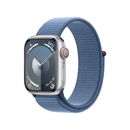 Apple Watch Series 9（GPS + Cellularモデル）- 41mmシルバーアルミニウムケースとウインターブルースポーツループ