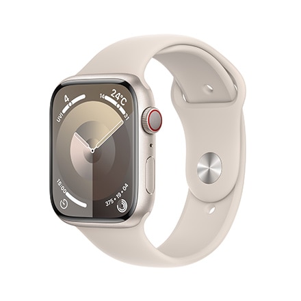 Apple Watch Series 9（GPS + Cellularモデル）- 45mmスターライトアルミニウムケースとスターライトスポーツバンド - M/L