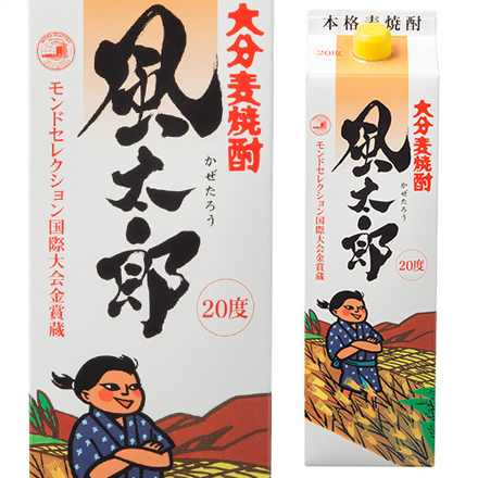 大分麦焼酎 風太郎 20度 1.8Lパック 1800ml×6本 長S