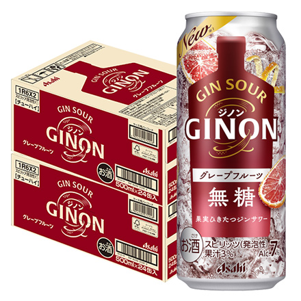 アサヒ GINON ジノン 無糖 グレープフルーツ 500ml×48本 2ケース 長S