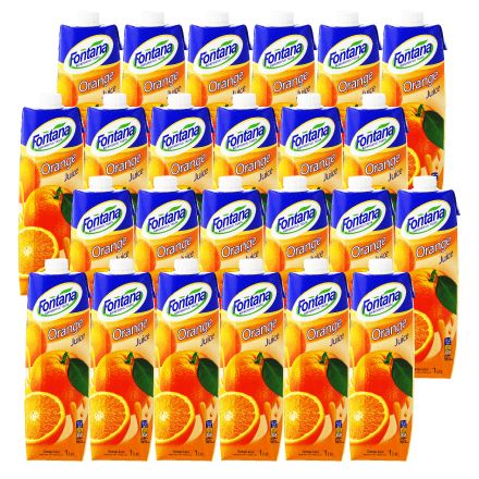 オレンジジュース 100% 紙パック 業務用 1000ml×24本 1L フォンタナ 大容量 濃縮還元 賞味期限2026.8.25