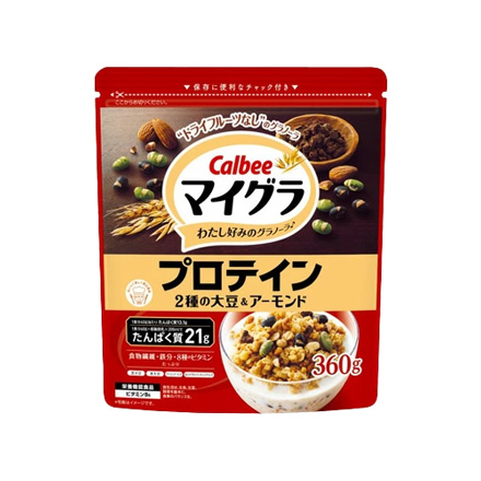 カルビー マイグラ プロテイン 2種の大豆&アーモンド たんぱく質 360g×8袋 RSL