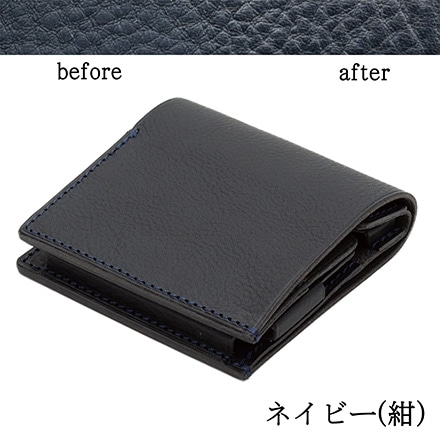 PLOWS 小さく薄い財布 dritto 2 フラップタイプ ネイビー(紺)