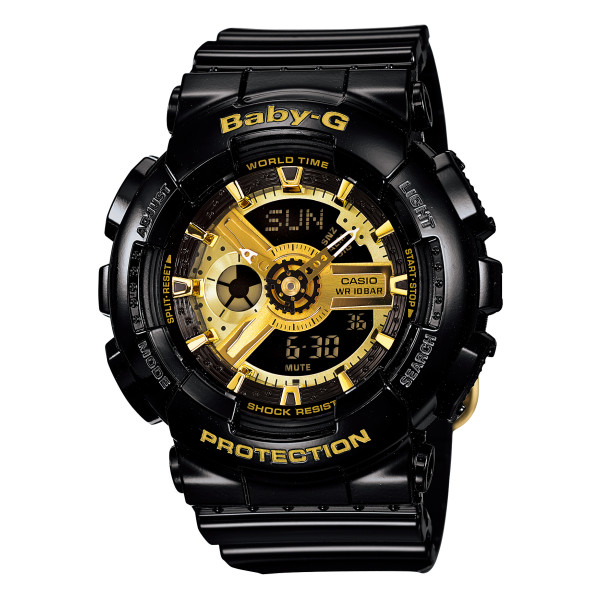 CASIO （カシオ） BABY-G 腕時計 レディース ブラック ゴールド BA-110