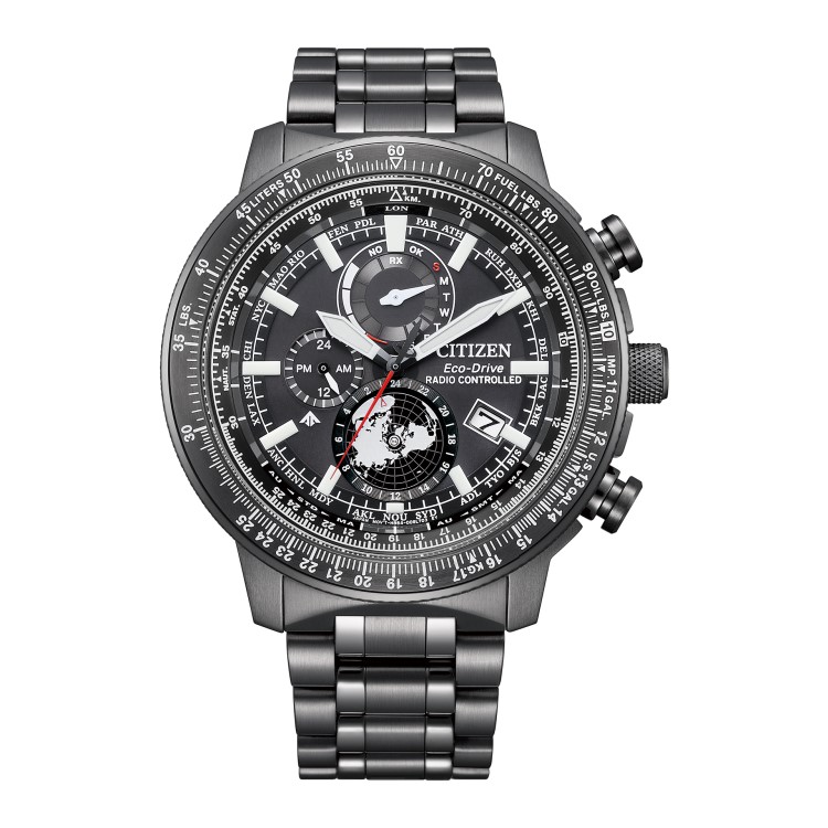 CITIZEN シチズン PROMASTER プロマスター SKY スカイ BY3005-56G メンズ 腕時計 光発電 エコドライブ 電波 ソーラー ステンレス ブラック文字盤 20気圧防水 サファイアガラス