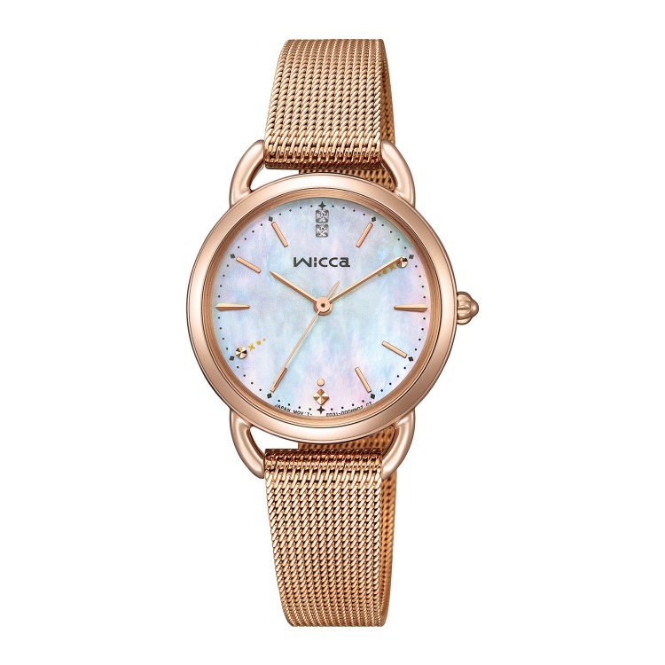 CITIZEN シチズン wicca ウィッカ KP6-065-21 レディース 腕時計 ソーラーテック 光発電 白蝶貝文字板 ピンクゴールド 替えバンド付属 5気圧防水 冬限定モデル