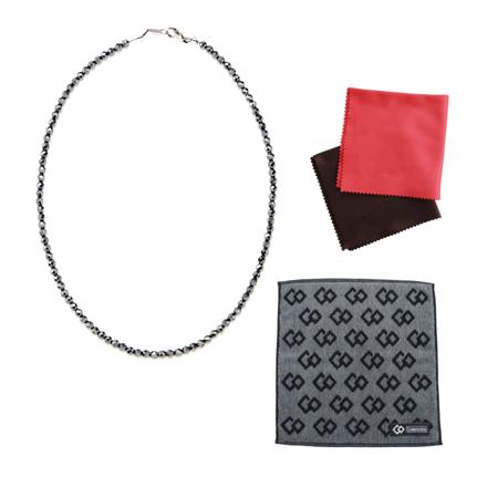 コラントッテ 磁気ネックレス LUCE α 100 ルーチェ アルファ ブラック Lサイズ ABARH01L & ハンドタオル & マイクロファイバークロス2枚入 セット