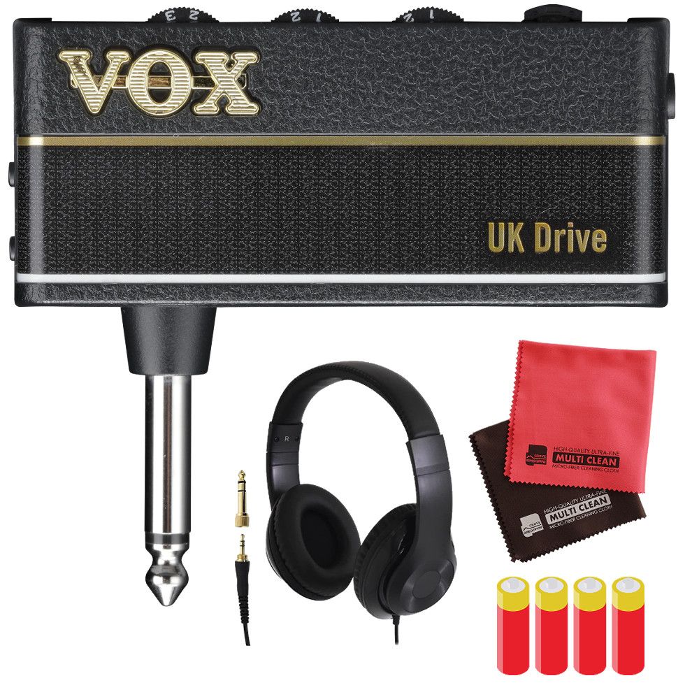 VOX (ヴォックス) ヘッドホンアンプ amPlug3 UK DRIVE＆ヘッドホン＆マイクロファイバークロス＆単4電池セット