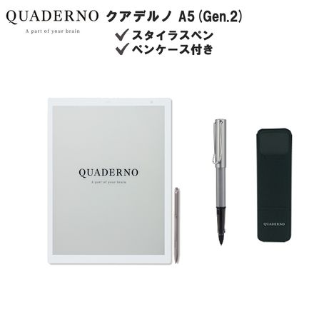 富士通 電子ペーパー クアデルノ ラミースタイラスペン+ペンケース付き QUADERNO A5 (Gen.2) セット