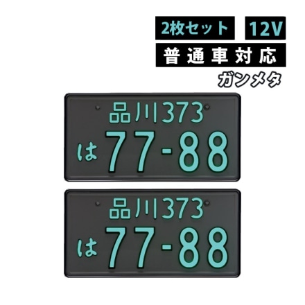 井上工業 字光式ナンバープレート ガンメタ LEDパーフェクトecoII 普通車対応 2468-12V-G 2枚セット