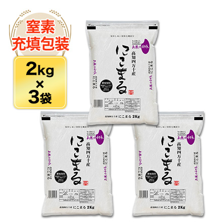 白米 高知四万十産 にこまる 6kg 2kg×3袋 特別栽培米 令和5年産