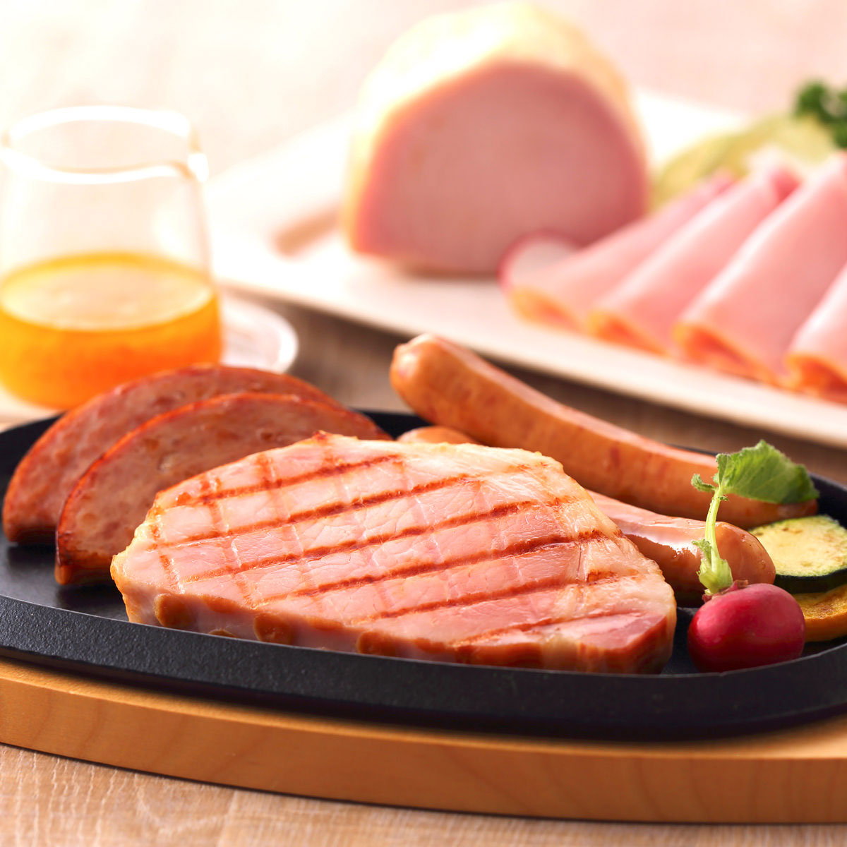 三田屋本店 ロースハム ハム用ドレッシング ポークソーセージ 他 〔ハム、ドレッシング、ハムステーキ、ソーセージ2種〕 肉惣菜 調味料