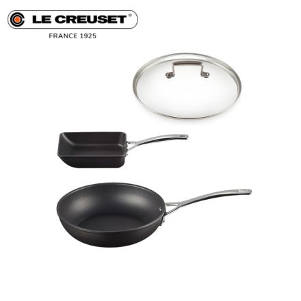 《期間限定特別セット》ル・クルーゼ TNS Promotion TNS エッグパン & ディープ・フライパン 24cm w / ガラスフタ セット 4110101695SET