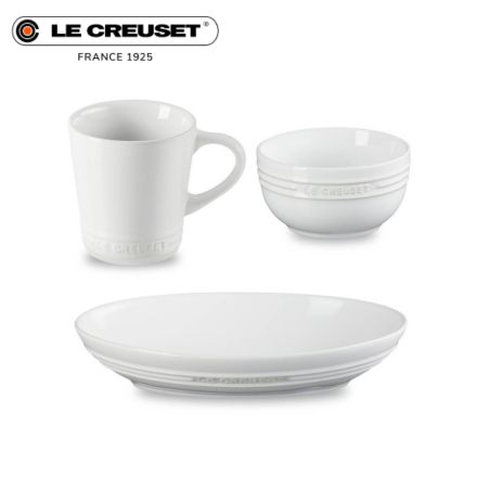 《期間限定特別セット》LE CREUSET(ル・クルーゼ) レジェ・オーバル・ディッシュ 23cm＆ボール330ml＆ネオ・マグ セット ホワイト