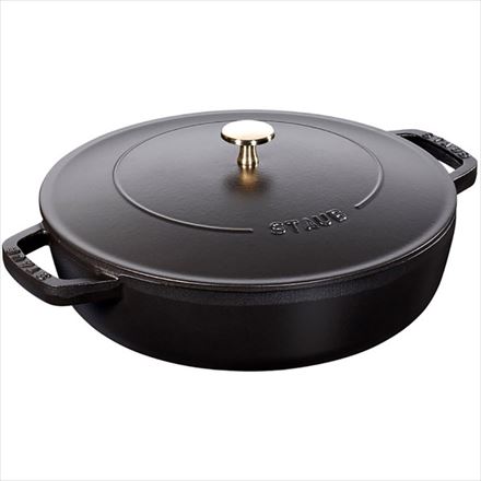 staub ストウブ ブレイザー ソテーパン 26cm ブラック 40506-542 大きい 両手 鋳物 ホーロー 鍋 すき焼き IH対応