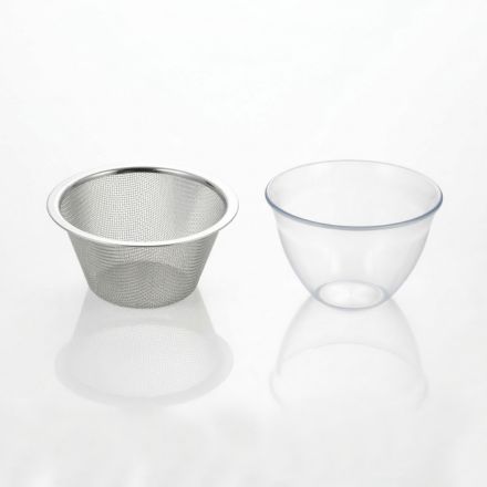 365methods ガラスのようなボウル&ステンレスザル 平縁 15cm