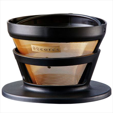 コレス ゴールドフィルター (2-4カップ) ブラック C246BK コーヒーフィルター コーヒードリッパー ハンドドリッパー 食洗器可