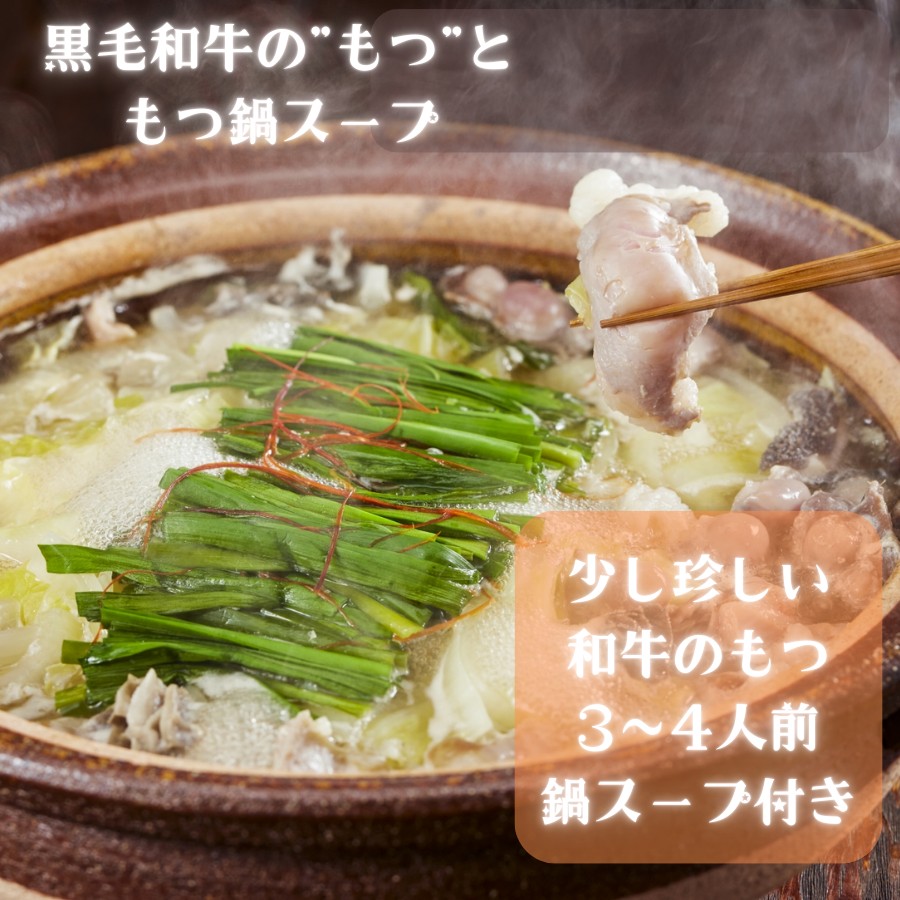 国産黒毛和牛 もつ鍋セット 3～4人前 贈答用包装