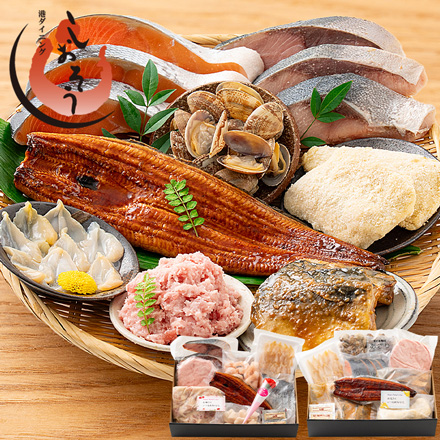母の日 福袋 8点入り ギフトセットA ウナギ 鰻 鮭 ブリ マグロたたき つぶ貝 ホタテ貝柱 バナメイエビ 唐揚げ アサリ 鯖味噌煮 アジフライ