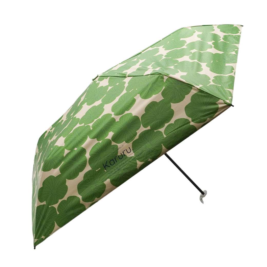 超軽量 晴雨兼用 完全遮光 日傘 折りたたみ傘 Karuru. カルル 50cm フラワー柄 遮光率100% 遮蔽率100% 撥水
