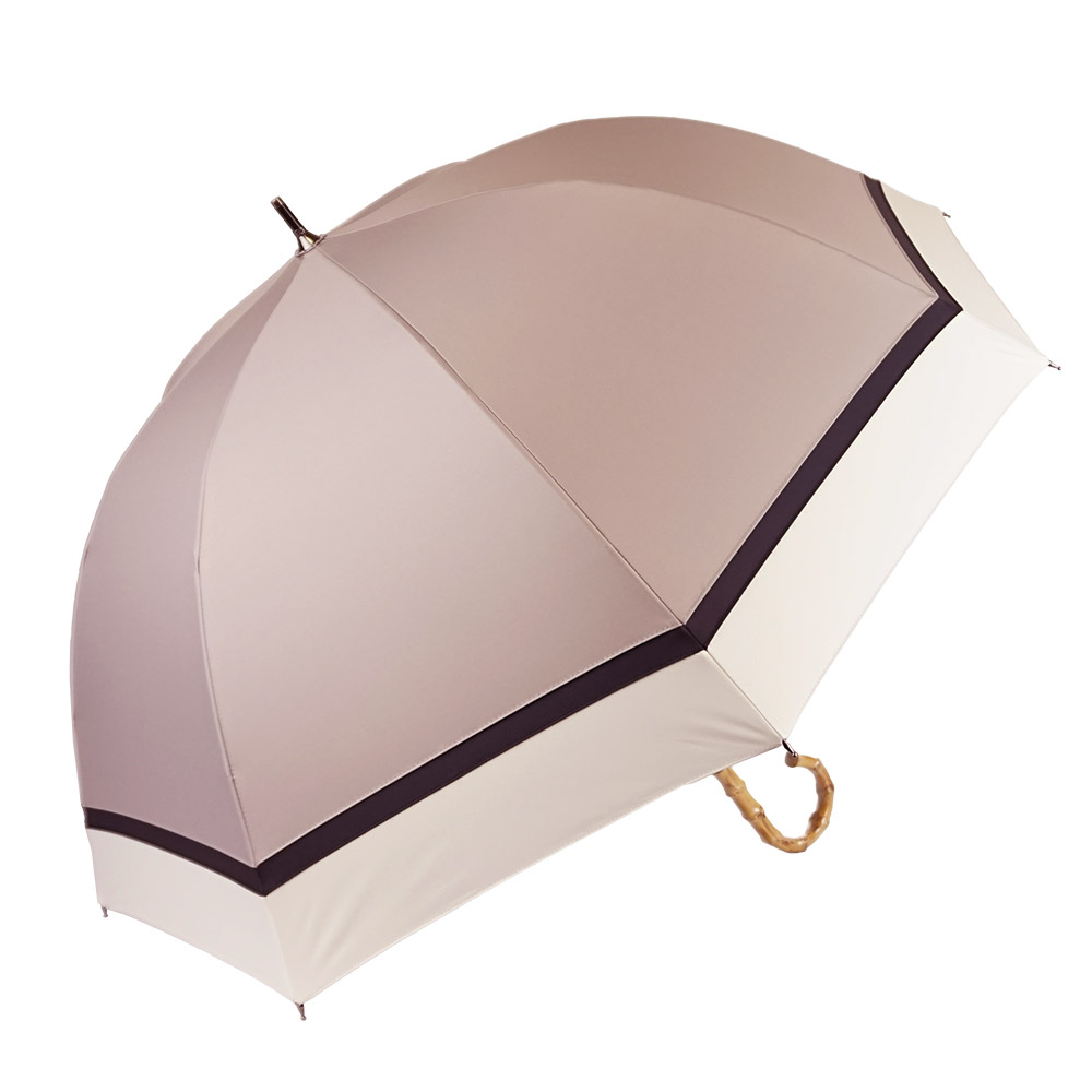 完全遮光 日傘 遮光率100% 1級遮光 UV遮蔽率100% 晴雨兼用 ショート傘 50cm 竹手元 無地 切替