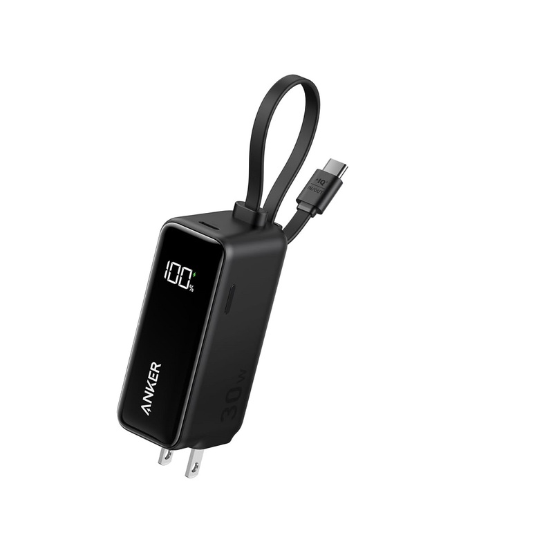 アンカー ANKER Power Bank (30W Fusion Built-In USB-C ケーブル) ブラック A1636N11