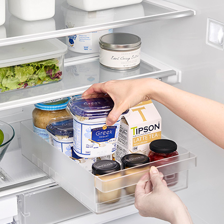 tower タワー 冷蔵庫中収納ケース L 仕切り付き ホワイト 1477