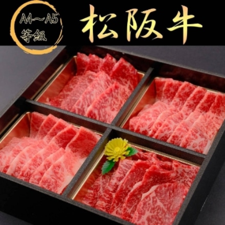 松阪牛 焼肉セット A4-A5等級バラ盛り合わせセット 400g (2～3人前) ギフトボックス入り