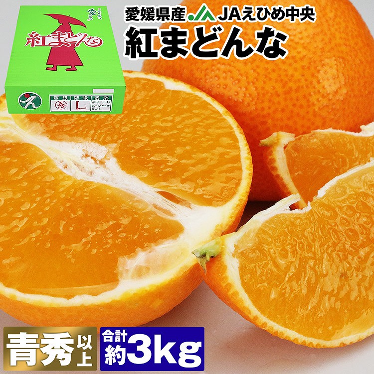 紅まどんな 3kg 愛媛県産 秀品 贈答 ギフト 青秀 以上 みかん JAえひめ中央 常温便 同梱不可 指定日不可 ミカン 蜜柑 旬