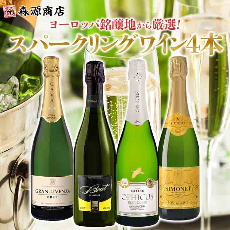 スパークリングワイン 4本 750ml×4 飲み比べセット