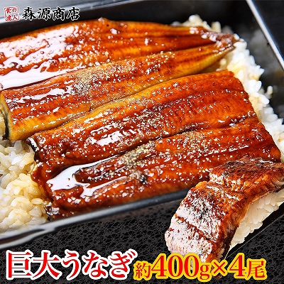 うなぎ 鰻 巨大 うなぎ蒲焼 4尾 約400g×4