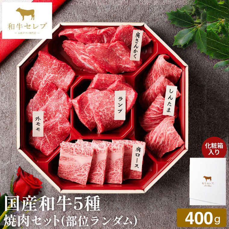 和牛セレブ 国産牛5種焼肉セット（部位ランダム） 400g 冷凍便 メーカー直送