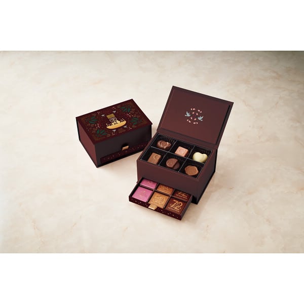 GODIVA ゴディバ グランプラス チョコレート 12粒 シャディ100周年 リト＠葉っぱ切り絵 210501