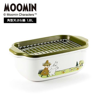 富士ホーロー ムーミンオリーブ 角型天ぷら鍋 IH対応 MTG-TP20K