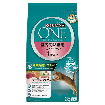 ピュリナワン 室内飼い猫用 インドアキャット 1歳以上 サーモン＆ツナ 2kg