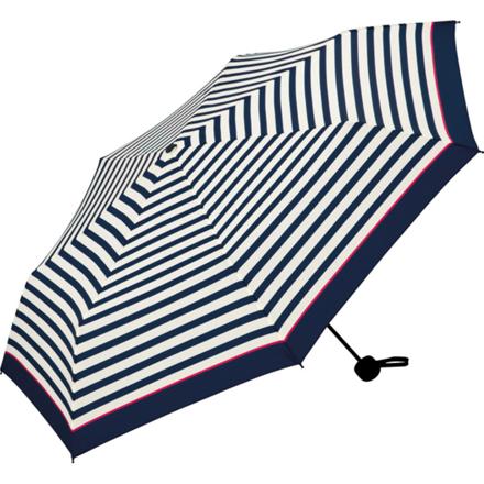 ワールドパーティー W by WPC. UX001 BaSic FoLDing UMbreLLa 折りたたみ傘 ピンクラインボーダー