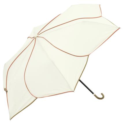 because ビコーズ 晴雨兼用 折りたたみ傘 バイカラーパイピング/ホワイト