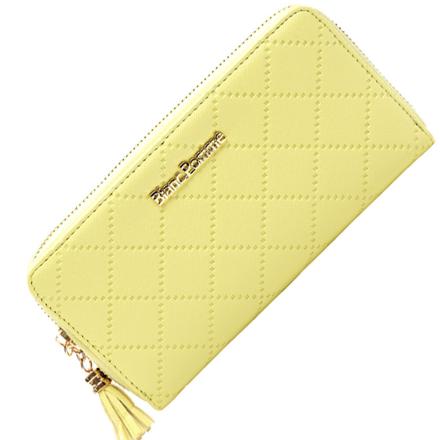 Blanc Pomme ロゴプレート長財布 ライトイエロー