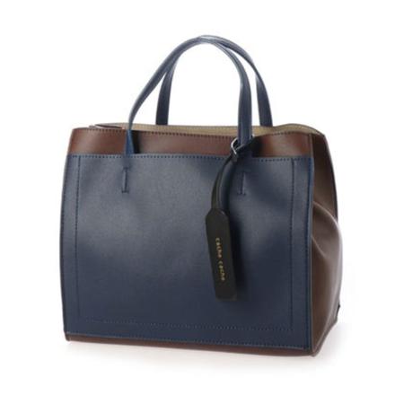 cache cache カシュカシュ パーティションミニトート ネイビーブラウン