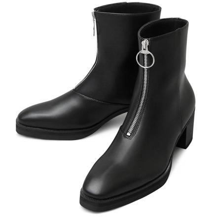 gLabeLLa Front Zip HeeL BootS Mサイズ(26.0-26.5cM) BLACK