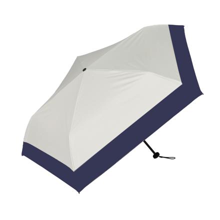 超軽量カーボン 折りたたみ日傘 晴雨兼用 50cm バイカラーオフxネイビー