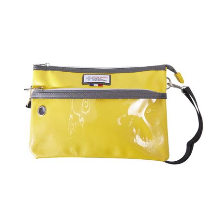 合皮クリア PVCポケット サコッシュ イエロー