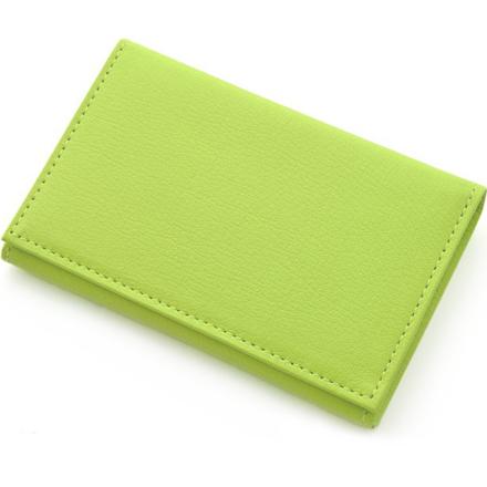 牛革ソフト 定期 免許証入れ グリーン