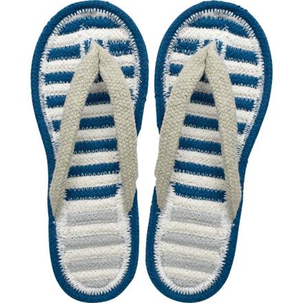 天然素材 コットンサンダル メンズ マリンボーダー/ブルー