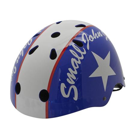 ワンダーキッズ ハードシェル サイクルヘルメット スモールジョンホワイトブルー Mサイズ(50cm～56cm)