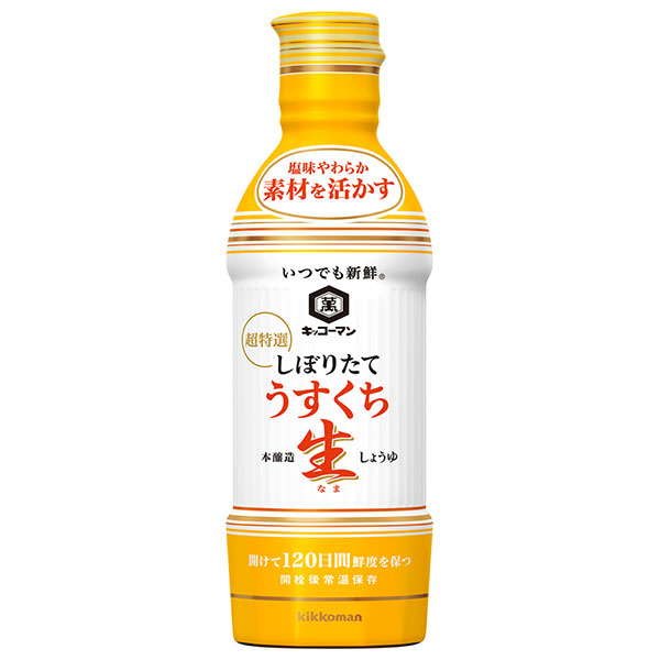 キッコーマン いつでも新鮮 しぼりたて うすくち生しょうゆ 450mlペットボトル×12本入|醤油 しょうゆ 薄口醤油 薄口しょうゆ