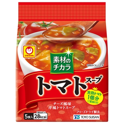 東洋水産 マルちゃん 素材のチカラ トマトスープ (8.1g×5食)×6袋入